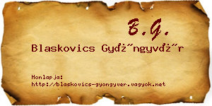 Blaskovics Gyöngyvér névjegykártya
